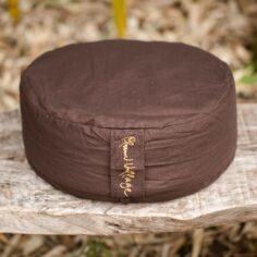 Organic meditation cushion providing support for cross-legged and kneeling postures during sitting meditation